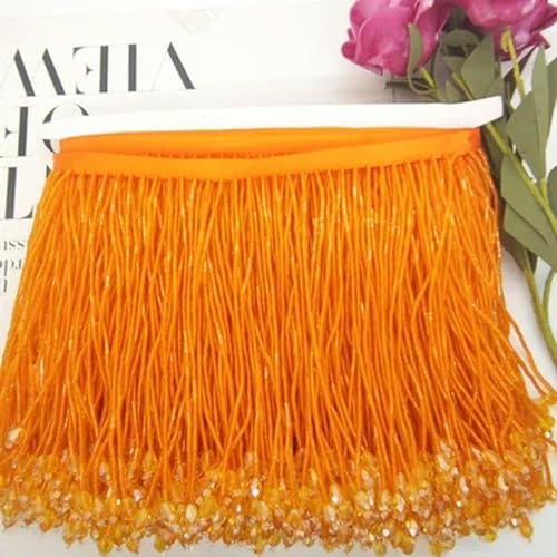 XDMING 18 Farben, 16 cm breit, Glasperlen, Quaste, handgefertigt, Spitzenbesatz, DIY-Hochzeitskleid, Kopfschmuck, Dekoration, Zubehör XDMING 18 Farben, 16 cm breit, Glasperlen, Quaste, handgefertigt, Spitzenbesatz, DIY-Hochzeitskleid, Kopfschmuck, Dekoration, Zubehör von XDMING