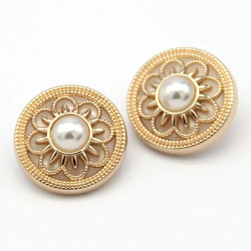XDMING 25mm Runde Blume Perle Schmuck Gold Metall Knöpfe Für Kleidung Frauen Jacke Mantel Kleid DIY Handwerk Zubehör XDMING 25mm Runde Blume Perle Schmuck Gold Metall Knöpfe Für Kleidung Frauen Jacke Mantel Kleid DIY Handwerk Zubehör von XDMING