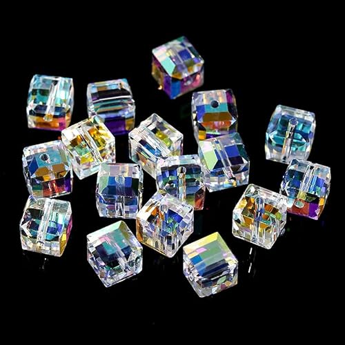 XDNHD 50/100 Stück 4–8 mm würfelförmige facettierte Kristallperlen, bunte galvanisierte Glasperlen für DIY-Schmuckherstellung, Armband, Ohrring-Bastelarbeiten XDNHD 50/100 Stück 4–8 mm würfelförmige facettierte Kristallperlen, bunte galvanisierte Glasperlen für DIY-Schmuckherstellung, Armband, Ohrring-Bastelarbeiten von XDNHD