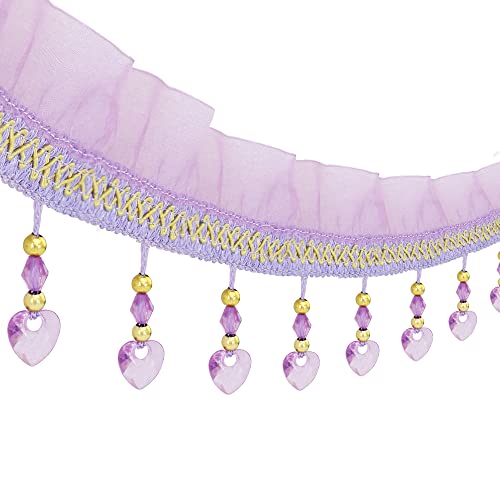 Exquisite Quasten-Dekoration, Perlenfransenbesatz, Vorhanggarnitur, Fransenbesatz für Lampenschirme, Heimtextilien, 10 Meter (Rosa) (Farbe: Violett) (Farbe: Violett) von XDVPALNE