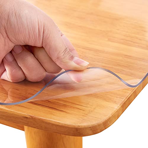 Transparente Kunststoff-Tischdecke, Schreibtischunterlage, Holzmöbel, Kaffeeglas, Beistellbett, Sofa, Seitenbar, Bistro, Abendessen, Tischdecke, Oberseite, Schutz, wasserdicht, PVC-Vinyl, 50,8 x 101,6 Transparente Kunststoff-Tischdecke, Schreibtischunterlage, Holzmöbel, Kaffeeglas, Beistellbett, Sofa, Seitenbar, Bistro, Abendessen, Tischdecke, Oberseite, Schutz, wasserdicht, PVC-Vinyl, 50,8 x 101,6 von XEANGOUN