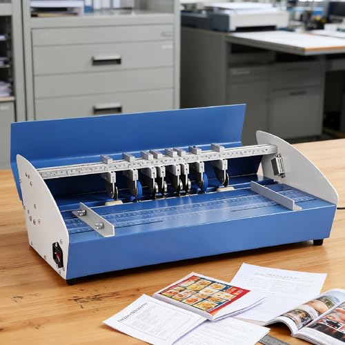 Elektrische Multifunktions-Rillmaschine, 20" (520mm) Werkzeuge zum Matrizenperforieren, Rillen und für Punktlinien auf Papier für Bücher Fotos, Erweiterter Arbeitsplatz & Präzise Skala von XEEAOFE