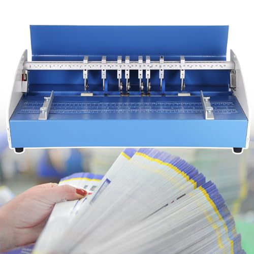 Multifunktions Elektrischer Riller/Ritzer/Perforator, für Akten Fotos Menüs Umschläge Tickets, Blau, Metall von XEEAOFE