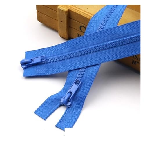 5# Reißverschluss mit doppelten Enden, 3 Stück, offenes Ende, 50/60/70/80/120/150/200 cm, for DIY-Schlafsäcke, Sofas, Kleidungsstücke, Basteln, Nähen, Reißverschlüsse, Kleidung(Light Blue,80CM) von XEIJAYI