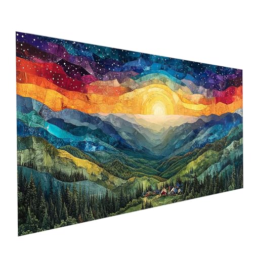 5D Diamond Painting Erwachsene Abstrakt Runden Volldiamant Malen Nach Zahlen Landschaft, Diamant Strasssteine DIY Set mit Diamond Painting Zubehör, Bastelset Erwachsene, Zimmer Deko 60x30cm Model15090 von XELIETOO