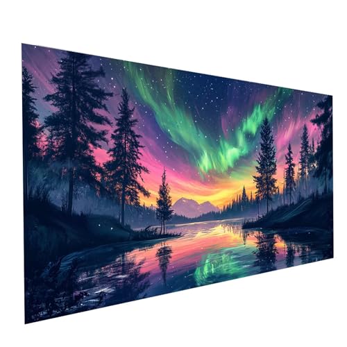 5D Diamond Painting Erwachsene Aurora Square Volldiamant Malen Nach Zahlen Sternenhimmel, Diamant Strasssteine DIY Set mit Diamond Painting Zubehör, Bastelset Erwachsene Room Decor 80x40cm Model-05475 von XELIETOO