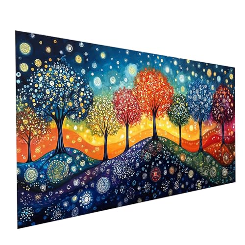 5D Diamond Painting Erwachsene Baum Runden Volldiamant Malen Nach Zahlen Abstrakt, Diamant Strasssteine DIY Set mit Diamond Painting Zubehör, Bastelset Erwachsene für Zimmer Deko 60 x 30cm Model-00786 von XELIETOO