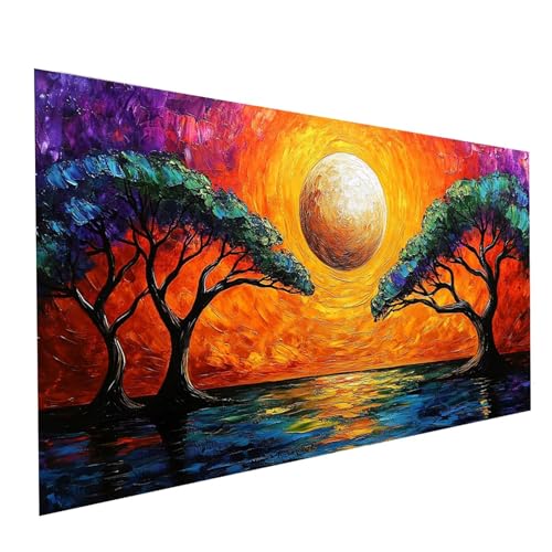 5D Diamond Painting Erwachsene Baum Square Volldiamant Malen Nach Zahlen Abstrakt, Diamant Strasssteine DIY Set mit Diamond Painting Zubehör, Bastelset Erwachsene für Zimmer Deko 60x30cm Model-15074 von XELIETOO