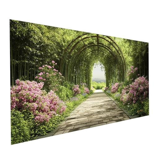 5D Diamond Painting Erwachsene Blume Square Volldiamant Malen Nach Zahlen Bambus, Diamant Strasssteine DIY Set mit Diamond Painting Zubehör, Bastelset Erwachsene für Zimmer Deko 140x70cm Model-09894 von XELIETOO