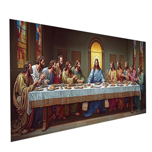 5D Diamond Painting Erwachsene Das letzte Abendmahl Runden Volldiamant Malen Nach Zahlen Jesus, Diamant Strasssteine DIY Set mit Diamond Painting Zubehör, Bastelset Erwachsene 160x80cm Model-07415 5D Diamond Painting Erwachsene Das letzte Abendmahl Runden Volldiamant Malen Nach Zahlen Jesus, Diamant Strasssteine DIY Set mit Diamond Painting Zubehör, Bastelset Erwachsene 160x80cm Model-07415 von XELIETOO