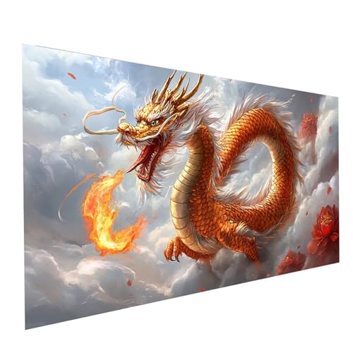 5D Diamond Painting Erwachsene Drachen Runden Volldiamant Malen Nach Zahlen Blume, Diamant Strasssteine DIY Set mit Diamond Painting Zubehör, Bastelset Erwachsene für Zimmer Deko 60 x 30cm Model-10866 5D Diamond Painting Erwachsene Drachen Runden Volldiamant Malen Nach Zahlen Blume, Diamant Strasssteine DIY Set mit Diamond Painting Zubehör, Bastelset Erwachsene für Zimmer Deko 60 x 30cm Model-10866 von XELIETOO