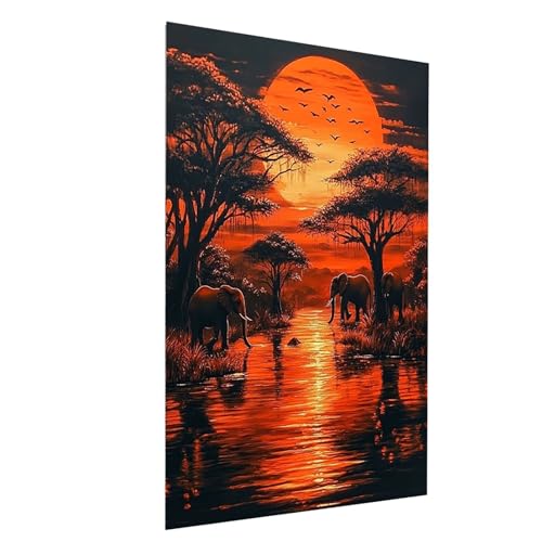5D Diamond Painting Erwachsene Elefant Square Volldiamant Malen Nach Zahlen Landschaft, Diamant Strasssteine DIY set mit Diamond Painting Zubehör, Bastelset Erwachsene für Wanddeko 70x95cm Model-11888 5D Diamond Painting Erwachsene Elefant Square Volldiamant Malen Nach Zahlen Landschaft, Diamant Strasssteine DIY set mit Diamond Painting Zubehör, Bastelset Erwachsene für Wanddeko 70x95cm Model-11888 von XELIETOO