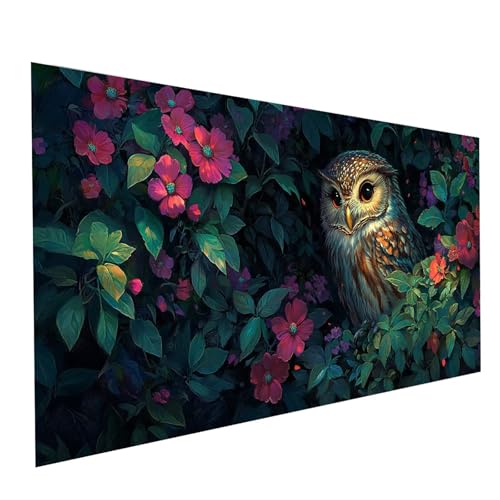 5D Diamond Painting Erwachsene Eule Runden Volldiamant Malen Nach Zahlen Tier, Diamant Strasssteine DIY Set mit Diamond Painting Zubehör, Bastelset Erwachsene für Zimmer Deko 100 x 50cm Model-10196 von XELIETOO