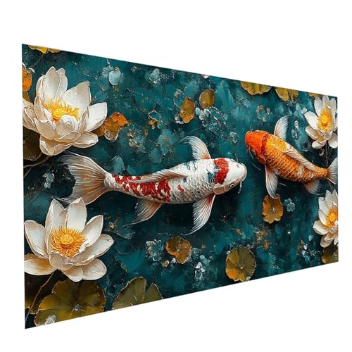 5D Diamond Painting Erwachsene Fisch Runden Volldiamant Malen Nach Zahlen Blume, Diamant Strasssteine DIY Set mit Diamond Painting Zubehör, Bastelset Erwachsene für Zimmer Deko 140 x 70 cm Model-00854 5D Diamond Painting Erwachsene Fisch Runden Volldiamant Malen Nach Zahlen Blume, Diamant Strasssteine DIY Set mit Diamond Painting Zubehör, Bastelset Erwachsene für Zimmer Deko 140 x 70 cm Model-00854 von XELIETOO