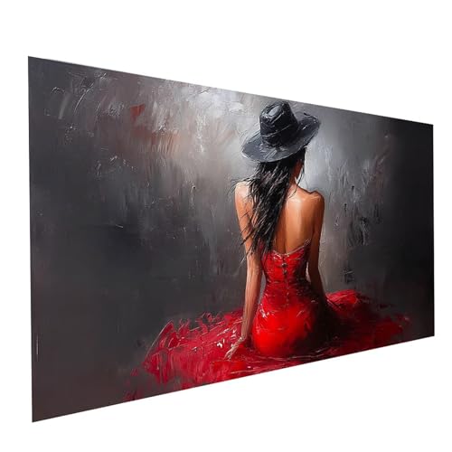 5D Diamond Painting Erwachsene Frau Runden Volldiamant Malen Nach Zahlen Schwarz, Diamant Strasssteine DIY Set mit Diamond Painting Zubehör, Bastelset Erwachsene für Zimmer Deko 60 x 30 cm Model-08434 von XELIETOO