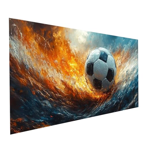 5D Diamond Painting Erwachsene Fußball Runden Volldiamant Malen Nach Zahlen Abstrakt, Diamant Strasssteine DIY Set mit Diamond Painting Zubehör, Bastelset Erwachsene, Zimmer Deko 200x100cm Model-14936 von XELIETOO