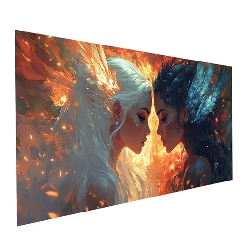 5D Diamond Painting Erwachsene Göttin Square Volldiamant Malen Nach Zahlen Flamme, Diamant Strasssteine DIY Set mit Diamond Painting Zubehör,Bastelset Erwachsene für Zimmer Deko 100 x 50 cm Model05796 von XELIETOO