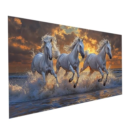5D Diamond Painting Erwachsene Horse Runden Volldiamant Malen Nach Zahlen Strand, Diamant Strasssteine DIY Set mit Diamond Painting Zubehör, Bastelset Erwachsene für Zimmer Deko 140 x 70 cm Model01622 5D Diamond Painting Erwachsene Horse Runden Volldiamant Malen Nach Zahlen Strand, Diamant Strasssteine DIY Set mit Diamond Painting Zubehör, Bastelset Erwachsene für Zimmer Deko 140 x 70 cm Model01622 von XELIETOO