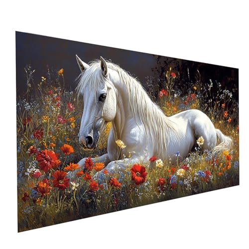 5D Diamond Painting Erwachsene Horse Square Volldiamant Malen Nach Zahlen Tier, Diamant Strasssteine DIY Set mit Diamond Painting Zubehör, Bastelset Erwachsene für Zimmer Deko 60x30cm Model-01538 5D Diamond Painting Erwachsene Horse Square Volldiamant Malen Nach Zahlen Tier, Diamant Strasssteine DIY Set mit Diamond Painting Zubehör, Bastelset Erwachsene für Zimmer Deko 60x30cm Model-01538 von XELIETOO