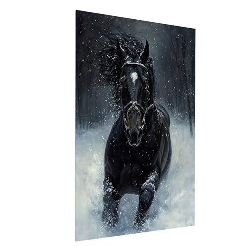 5D Diamond Painting Erwachsene Horse Square Volldiamant Malen Nach Zahlen Tier, Diamant Strasssteine DIY set mit Diamond Painting Zubehör, Bastelset Erwachsene für Deko Wohnzimmer 35x50CM Model-11380 von XELIETOO