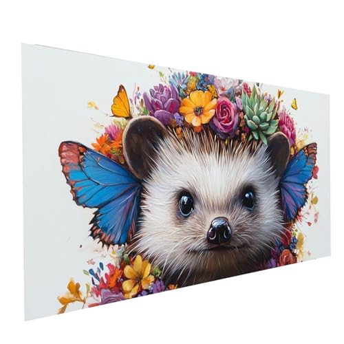 5D Diamond Painting Erwachsene Igel Square Volldiamant Malen Nach Zahlen Schmetterling, Diamant Strasssteine DIY Set mit Diamond Painting Zubehör, Bastelset Erwachsene, Zimmer Deko 160x80cm Model06247 von XELIETOO