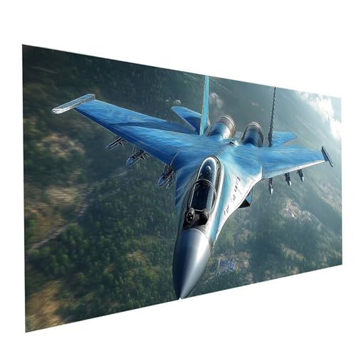 5D Diamond Painting Erwachsene Kämpfer Square Volldiamant Malen Nach Zahlen Flugzeug, Diamant Strasssteine DIY Set mit Diamond Painting Zubehör, Bastelset Erwachsene, Zimmer Deko 200x100cm Model-15176 von XELIETOO