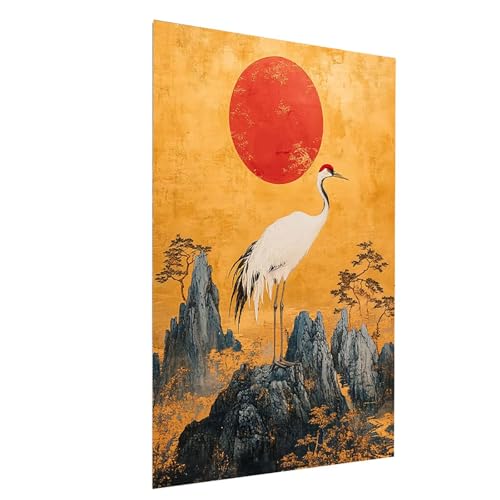 5D Diamond Painting Erwachsene Kran Square Volldiamant Malen Nach Zahlen Landschaft, Diamant Strasssteine DIY set mit Diamond Painting Zubehör, Bastelset Erwachsene für Zimmer Deko 25x35CM Model-11258 von XELIETOO