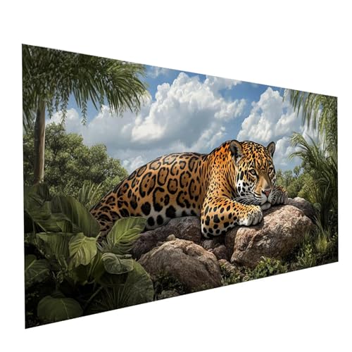 5D Diamond Painting Erwachsene Leopard Runden Volldiamant Malen Nach Zahlen Tier, Diamant Strasssteine DIY Set mit Diamond Painting Zubehör, Bastelset Erwachsene für Zimmer Deko 80 x 40 cm Model-05747 5D Diamond Painting Erwachsene Leopard Runden Volldiamant Malen Nach Zahlen Tier, Diamant Strasssteine DIY Set mit Diamond Painting Zubehör, Bastelset Erwachsene für Zimmer Deko 80 x 40 cm Model-05747 von XELIETOO