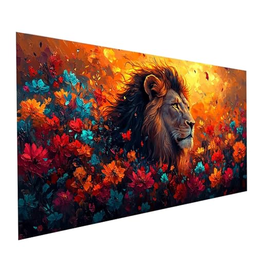 5D Diamond Painting Erwachsene Löwe Runden Volldiamant Malen Nach Zahlen Tier, Diamant Strasssteine DIY Set mit Diamond Painting Zubehör, Bastelset Erwachsene für Zimmer Deko 140 x 70 cm Model-01814 5D Diamond Painting Erwachsene Löwe Runden Volldiamant Malen Nach Zahlen Tier, Diamant Strasssteine DIY Set mit Diamond Painting Zubehör, Bastelset Erwachsene für Zimmer Deko 140 x 70 cm Model-01814 von XELIETOO