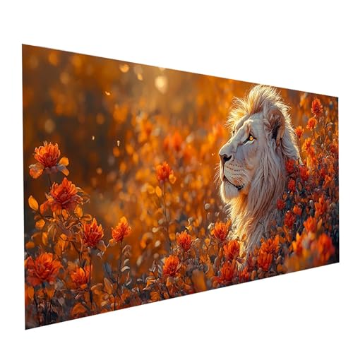 5D Diamond Painting Erwachsene Löwe Runden Volldiamant Malen Nach Zahlen Tier, Diamant Strasssteine DIY Set mit Diamond Painting Zubehör, Bastelset Erwachsene für Zimmer Deko 140 x 70 cm Model-07478 5D Diamond Painting Erwachsene Löwe Runden Volldiamant Malen Nach Zahlen Tier, Diamant Strasssteine DIY Set mit Diamond Painting Zubehör, Bastelset Erwachsene für Zimmer Deko 140 x 70 cm Model-07478 von XELIETOO