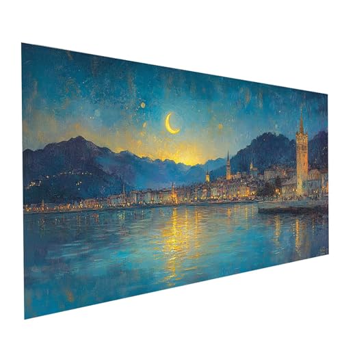 5D Diamond Painting Erwachsene Mond Square Volldiamant Malen Nach Zahlen Stadt, Diamant Strasssteine DIY Set mit Diamond Painting Zubehör, Bastelset Erwachsene für Zimmer Deko 100x50cm Model-01732 5D Diamond Painting Erwachsene Mond Square Volldiamant Malen Nach Zahlen Stadt, Diamant Strasssteine DIY Set mit Diamond Painting Zubehör, Bastelset Erwachsene für Zimmer Deko 100x50cm Model-01732 von XELIETOO