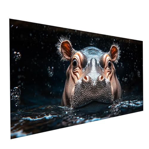 5D Diamond Painting Erwachsene Nilpferd Square Volldiamant Malen Nach Zahlen Tier, Diamant Strasssteine DIY Set mit Diamond Painting Zubehör, Bastelset Erwachsene für Zimmer Deko 100x50cm Model-07012 5D Diamond Painting Erwachsene Nilpferd Square Volldiamant Malen Nach Zahlen Tier, Diamant Strasssteine DIY Set mit Diamond Painting Zubehör, Bastelset Erwachsene für Zimmer Deko 100x50cm Model-07012 von XELIETOO