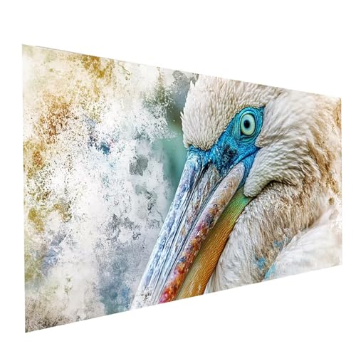 5D Diamond Painting Erwachsene Pelikane Square Volldiamant Malen Nach Zahlen Tier, Diamant Strasssteine DIY Set mit Diamond Painting Zubehör, Bastelset Erwachsene für Zimmer Deko 60x30cm Model-10946 von XELIETOO