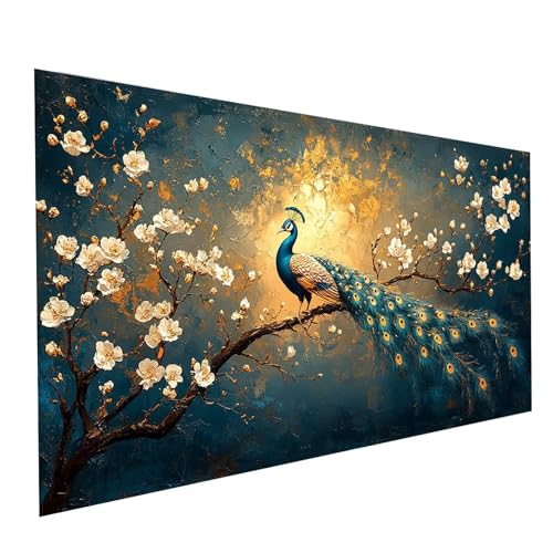 5D Diamond Painting Erwachsene Pfau Runden Volldiamant Malen Nach Zahlen Blume, Diamant Strasssteine DIY Set mit Diamond Painting Zubehör, Bastelset Erwachsene für Zimmer Deko 140 x 70cm Model-00886 5D Diamond Painting Erwachsene Pfau Runden Volldiamant Malen Nach Zahlen Blume, Diamant Strasssteine DIY Set mit Diamond Painting Zubehör, Bastelset Erwachsene für Zimmer Deko 140 x 70cm Model-00886 von XELIETOO