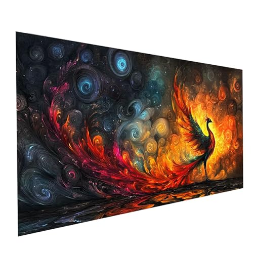 5D Diamond Painting Erwachsene Phönix Runden Volldiamant Malen Nach Zahlen Abstrakt, Diamant Strasssteine DIY Set mit Diamond Painting Zubehör, Bastelset Erwachsene, Zimmer Deko 200x100cm Model-15160 von XELIETOO