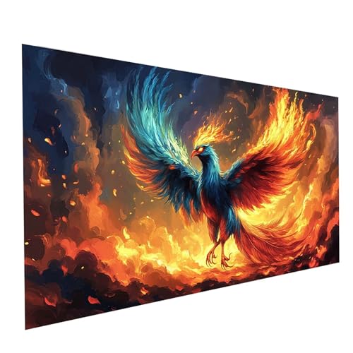 5D Diamond Painting Erwachsene Phönix Runden Volldiamant Malen Nach Zahlen Flamme, Diamant Strasssteine DIY Set mit Diamond Painting Zubehör, Bastelset Erwachsene für Zimmer Deko 80 x 40cm Model-06163 von XELIETOO