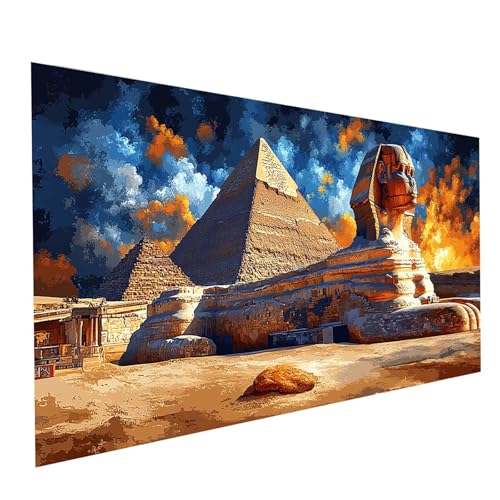 5D Diamond Painting Erwachsene Pyramide Runden Volldiamant Malen Nach Zahlen Sphinx, Diamant Strasssteine DIY Set mit Diamond Painting Zubehör, Bastelset Erwachsene, Zimmer Deko 200x100cm Model-01528 5D Diamond Painting Erwachsene Pyramide Runden Volldiamant Malen Nach Zahlen Sphinx, Diamant Strasssteine DIY Set mit Diamond Painting Zubehör, Bastelset Erwachsene, Zimmer Deko 200x100cm Model-01528 von XELIETOO