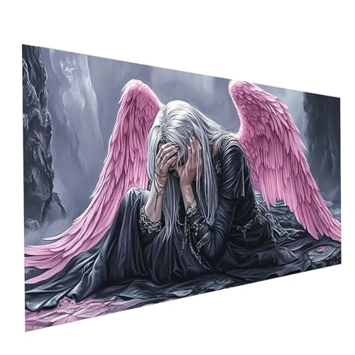 5D Diamond Painting Erwachsene Rosa Square Volldiamant Malen Nach Zahlen Flügel, Diamant Strasssteine DIY Set mit Diamond Painting Zubehör, Bastelset Erwachsene für Zimmer Deko 100 x 50cm Model-08324 von XELIETOO