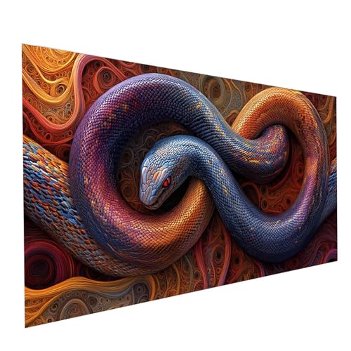 5D Diamond Painting Erwachsene Schlange Runden Volldiamant Malen Nach Zahlen Tier, Diamant Strasssteine DIY Set mit Diamond Painting Zubehör, Bastelset Erwachsene für Zimmer Deko 80 x 40 cm Model00563 5D Diamond Painting Erwachsene Schlange Runden Volldiamant Malen Nach Zahlen Tier, Diamant Strasssteine DIY Set mit Diamond Painting Zubehör, Bastelset Erwachsene für Zimmer Deko 80 x 40 cm Model00563 von XELIETOO