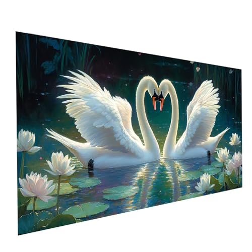 5D Diamond Painting Erwachsene Schwan Runden Volldiamant Malen Nach Zahlen Tier, Diamant Strasssteine DIY Set mit Diamond Painting Zubehör, Bastelset Erwachsene für Zimmer Deko 140 x 70 cm Model-07574 5D Diamond Painting Erwachsene Schwan Runden Volldiamant Malen Nach Zahlen Tier, Diamant Strasssteine DIY Set mit Diamond Painting Zubehör, Bastelset Erwachsene für Zimmer Deko 140 x 70 cm Model-07574 von XELIETOO