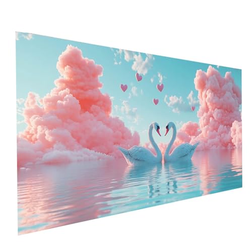 5D Diamond Painting Erwachsene Schwan Square Volldiamant Malen Nach Zahlen Tier, Diamant Strasssteine DIY Set mit Diamond Painting Zubehör, Bastelset Erwachsene für Zimmer Deko 160 x 80cm Model-09767 von XELIETOO