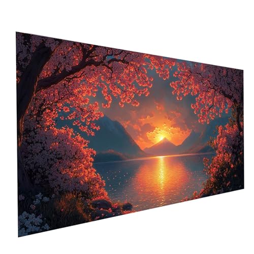 5D Diamond Painting Erwachsene Sonnenuntergang Square Volldiamant Malen Nach Zahlen Landschaft, Diamant Strasssteine DIY Set mit Diamond Painting Zubehör, Bastelset Erwachsene 100x50cm Model-02340 von XELIETOO