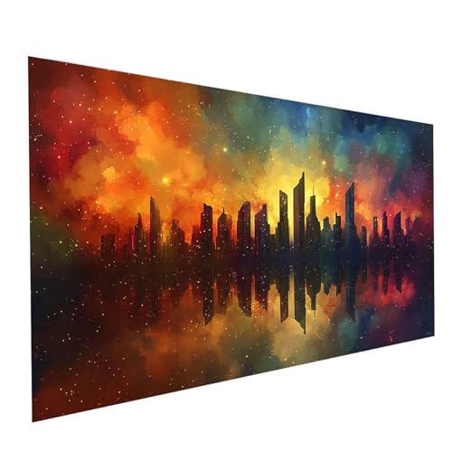 5D Diamond Painting Erwachsene Stadt Runden Volldiamant Malen Nach Zahlen Abstrakt, Diamant Strasssteine DIY Set mit Diamond Painting Zubehör, Bastelset Erwachsene für Zimmer Deko 100x50cm Model-05268 5D Diamond Painting Erwachsene Stadt Runden Volldiamant Malen Nach Zahlen Abstrakt, Diamant Strasssteine DIY Set mit Diamond Painting Zubehör, Bastelset Erwachsene für Zimmer Deko 100x50cm Model-05268 von XELIETOO
