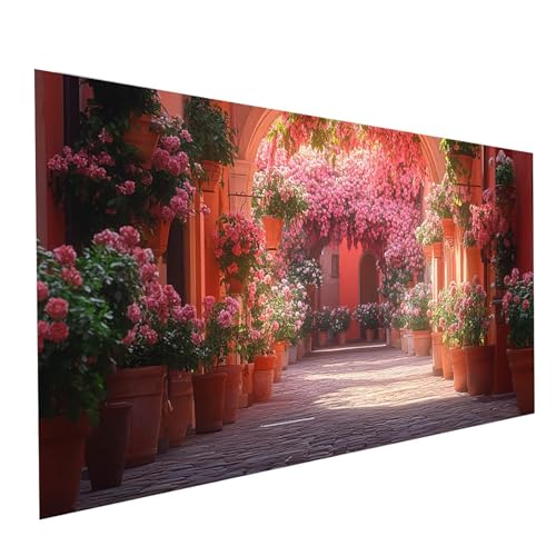 5D Diamond Painting Erwachsene Straße Square Volldiamant Malen Nach Zahlen Blume, Diamant Strasssteine DIY Set mit Diamond Painting Zubehör, Bastelset Erwachsene für Zimmer Deko 120x60cm Model-10085 von XELIETOO