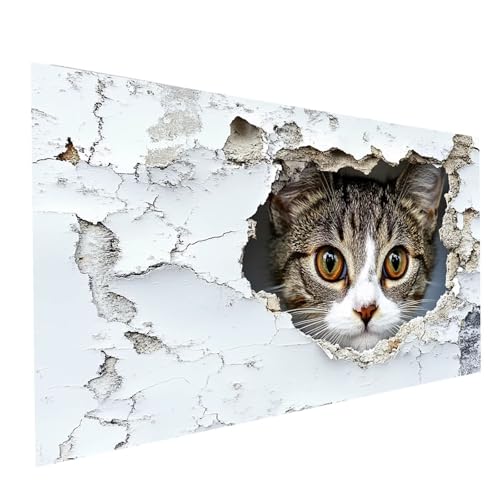 5D Diamond Painting Erwachsene Tier Runden Volldiamant Malen Nach Zahlen Katze, Diamant Strasssteine DIY Set mit Diamond Painting Zubehör, Bastelset Erwachsene für Zimmer Deko 140 x 70 cm Model-09782 von XELIETOO