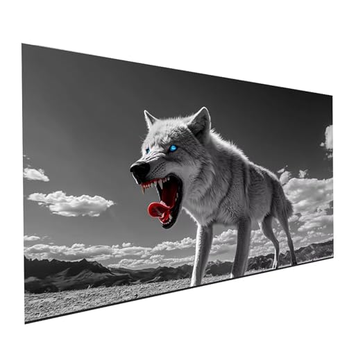 5D Diamond Painting Erwachsene Tier Runden Volldiamant Malen Nach Zahlen Wolf, Diamant Strasssteine DIY Set mit Diamond Painting Zubehör, Bastelset Erwachsene für Zimmer Deko 140 x 70cm Model-10678 von XELIETOO