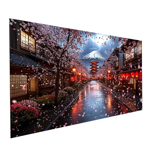 5D Diamond Painting Erwachsene Vulkan Fuji Runden Volldiamant Malen Nach Zahlen Kirschblüten, Diamant Strasssteine DIY Set mit Diamond Painting Zubehör, Bastelset Erwachsene 200x100cm Model-00664 5D Diamond Painting Erwachsene Vulkan Fuji Runden Volldiamant Malen Nach Zahlen Kirschblüten, Diamant Strasssteine DIY Set mit Diamond Painting Zubehör, Bastelset Erwachsene 200x100cm Model-00664 von XELIETOO