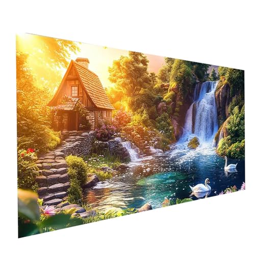 5D Diamond Painting Erwachsene Wasserfall Square Volldiamant Malen Nach Zahlen Schwan, Diamant Strasssteine DIY Set mit Diamond Painting Zubehör,Bastelset Erwachsene für Zimmer Deko 60x30cm Model00194 5D Diamond Painting Erwachsene Wasserfall Square Volldiamant Malen Nach Zahlen Schwan, Diamant Strasssteine DIY Set mit Diamond Painting Zubehör,Bastelset Erwachsene für Zimmer Deko 60x30cm Model00194 von XELIETOO