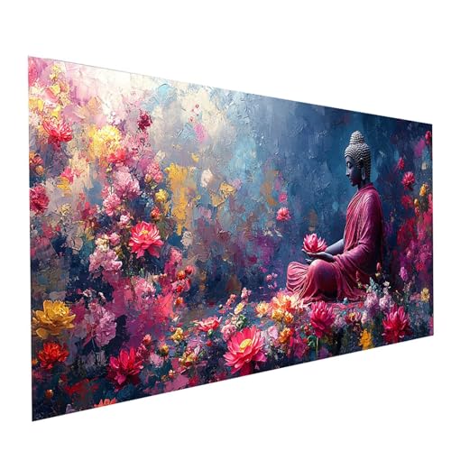 5D Diamond Painting Erwachsene Zen Runden Volldiamant Malen Nach Zahlen Blume, Diamant Strasssteine DIY Set mit Diamond Painting Zubehör, Bastelset Erwachsene für Zimmer Deko 100 x 50cm Model-13748 von XELIETOO