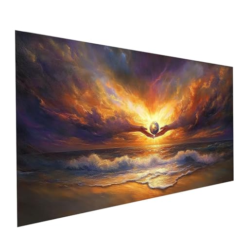 Diamond Painting Abstrakt, 5D DIY Malen Nach Zahlen Erwachsene mit Diamond 50x100cm, Diamant Painting Bilder Strand, Square Strasssteine Stickerei Embroidery kit, für Wandbilder Zimmer Deko Model06252 von XELIETOO